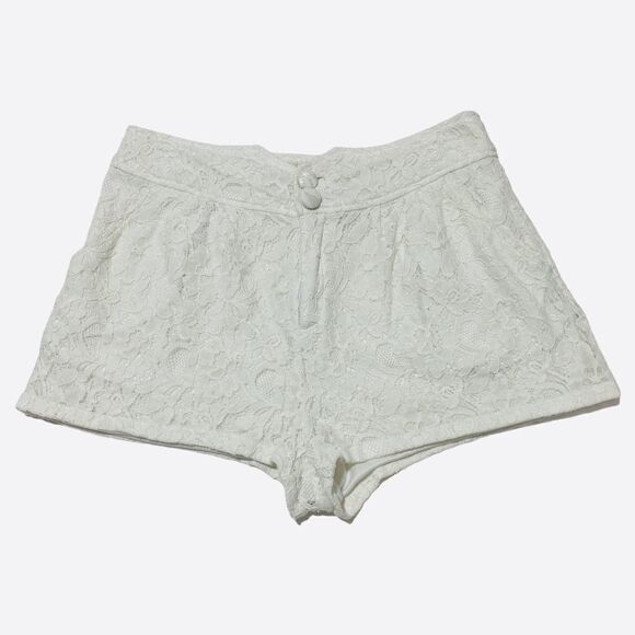 ustard Seed White Lace Double Button Shorts M - Picture 1 of 8